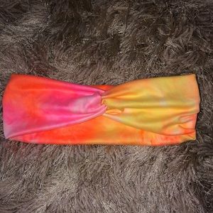 Pink tie dye twist headband